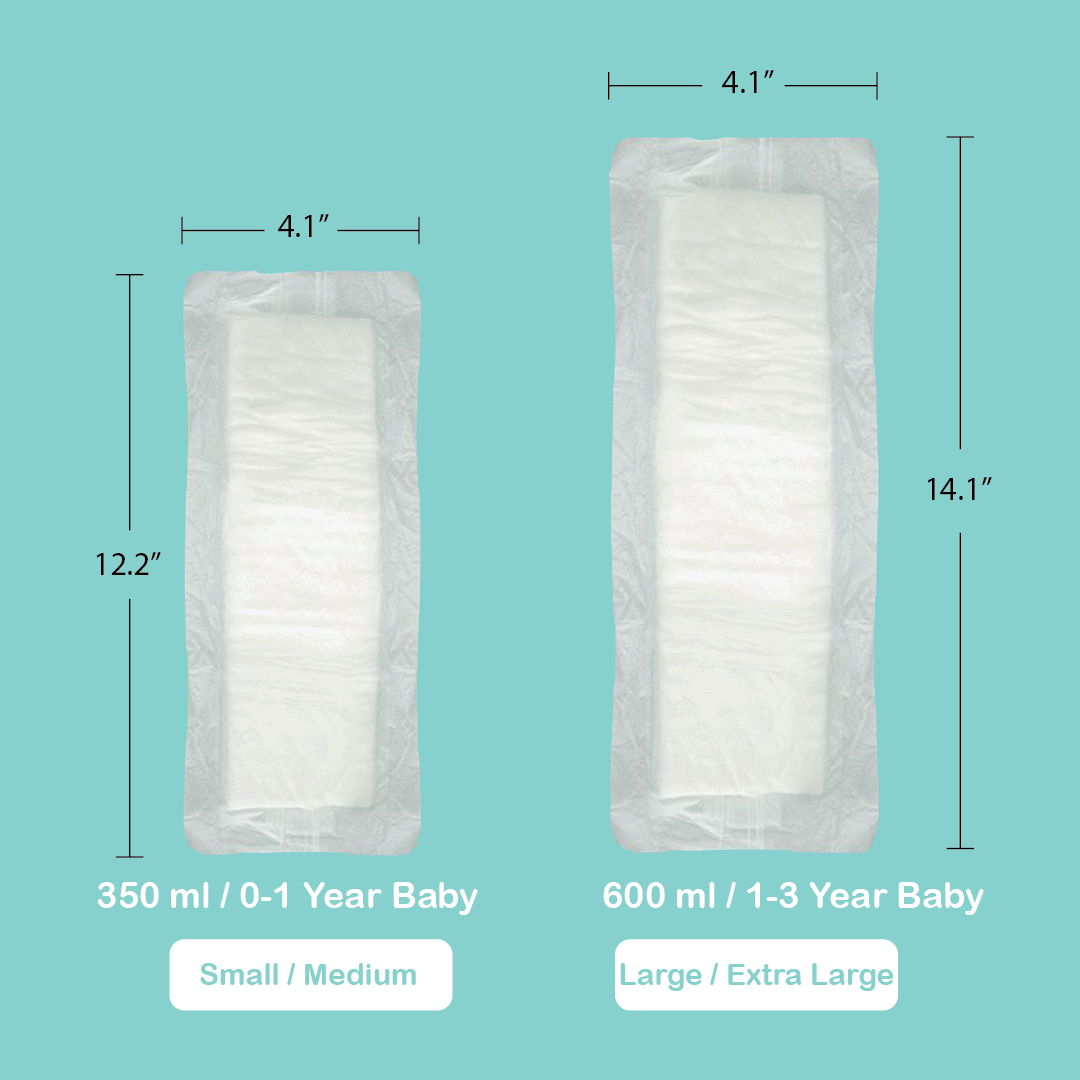 Large (12m-24m) Washable Cloth Diaper with 30 Bamboo Disposable Nappy Pads