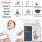 this image has text 'Bdiapers India's first hybrid cloth diapers' above a happy baby wearing our cloth diaper next to our disposable nappy pad package. It also has our icons which denotes our product as Plant based, bleach free, overnight protection, fragrance free, dioxin free and use with any cloth diaper.