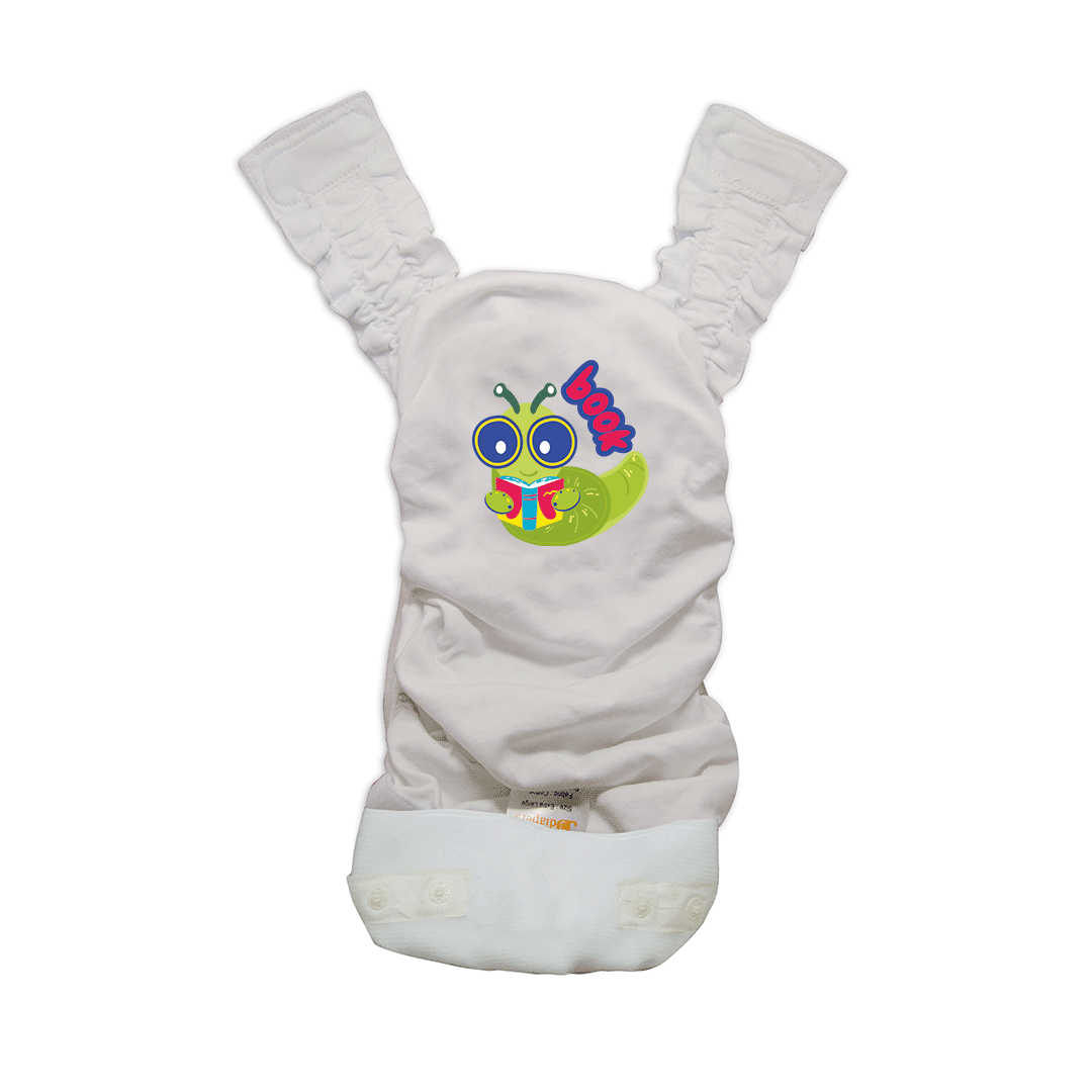 Book worm washable, reusable rash free extra large hybrid cloth diaper covers online with 100% disposable rashfree nappy pads, liners, diaper inserts shop near me at bdiapers