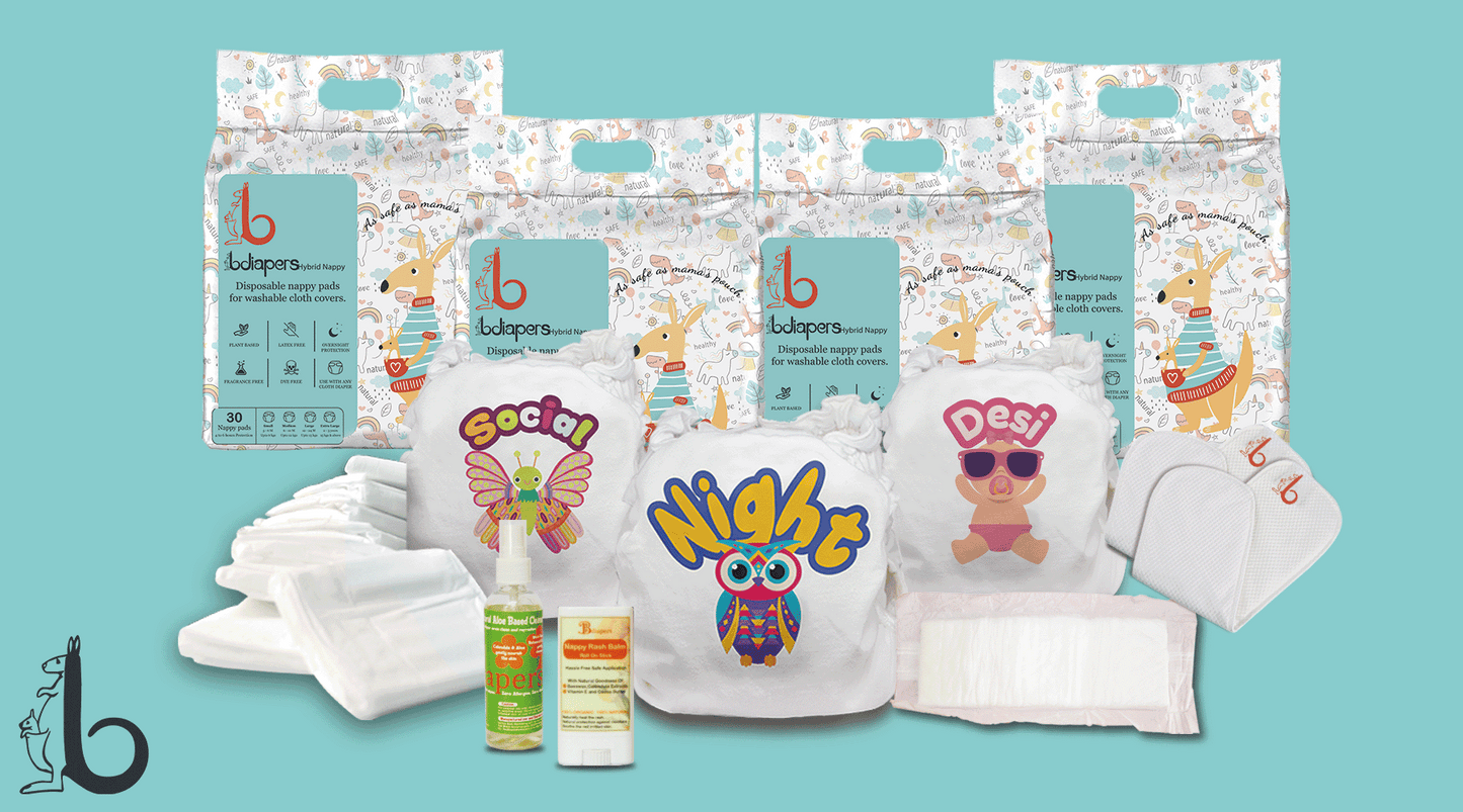 New Born Bundle ( covers , nappy pads and accessories)