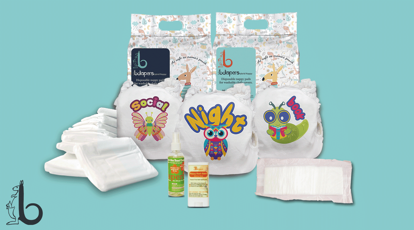 New Born Bundle ( covers , nappy pads and accessories)